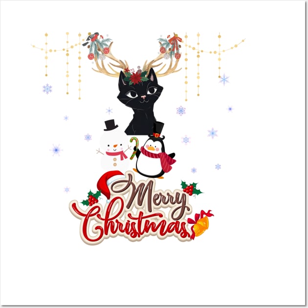 Merry Christmas to the cutest black cat ,PNG Clip Art Instand Download ,Cat Lover Gift, Cat Mom, Xmas Gift Wall Art by K-Kwan